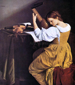  Orazio Gentileschi Lute Player - Art Print