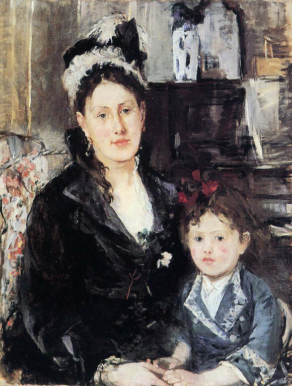  Berthe Morisot Madame Boursier and Her Daughter - Art Print