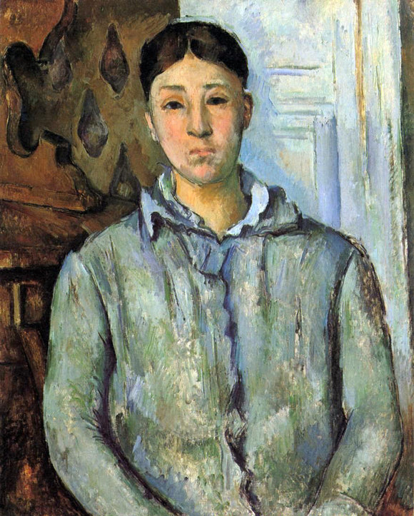  Paul Cezanne Madame Cezanne in Blue (also known as Sant Van Victoria) - Art Print