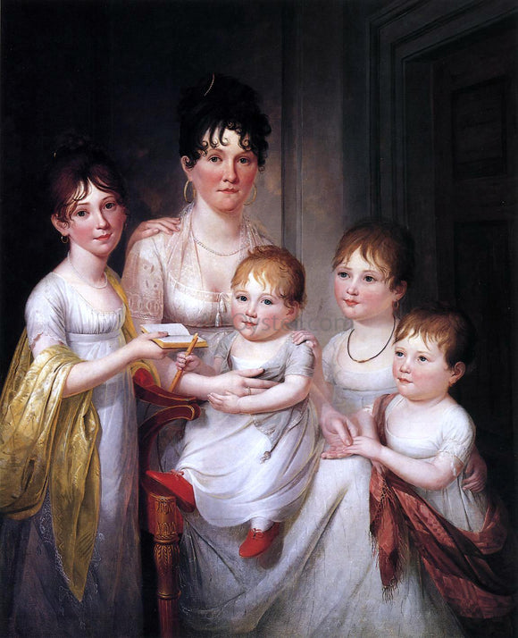  James Peale Madame Dubocq and Her Children - Art Print