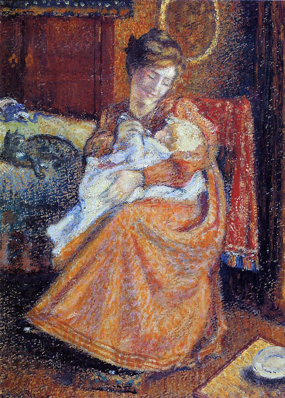  Georges Lemmen Madame Gaorges Mellen and Lise (also known as The New Baby) - Art Print