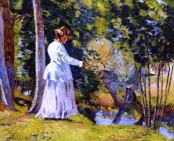  Armand Guillaumin Madame Guillaumin Fishing - Art Print