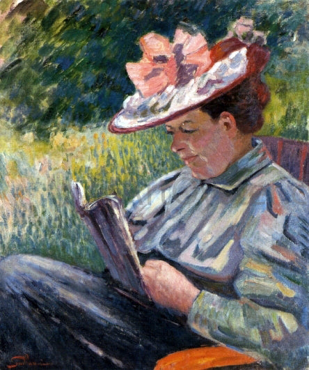  Armand Guillaumin Madame Guillaumin Reading in the Garden - Art Print