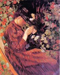  Armand Guillaumin Madame Guillaumin Sitting in a Garden - Art Print