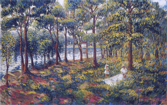  Henri Lebasque Madame Lebasque and Daughter by the Marne - Art Print