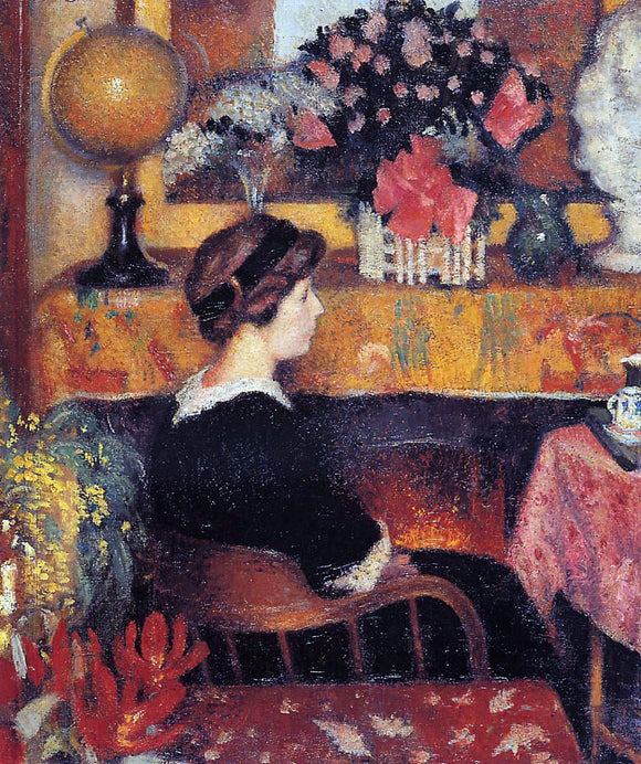  Georges Lemmen Madame Lemmen in a Flowery Interior - Art Print