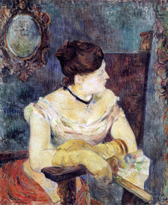  Paul Gauguin Madame Mette Gauguin in an Evening Dress - Art Print