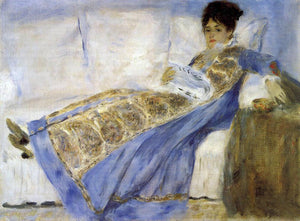  Pierre Auguste Renoir Madame Monet on a Sofa - Art Print