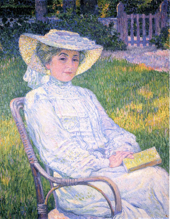  Theo Van Rysselberghe Madame Theo van Rysselberghe in the Garden - Art Print