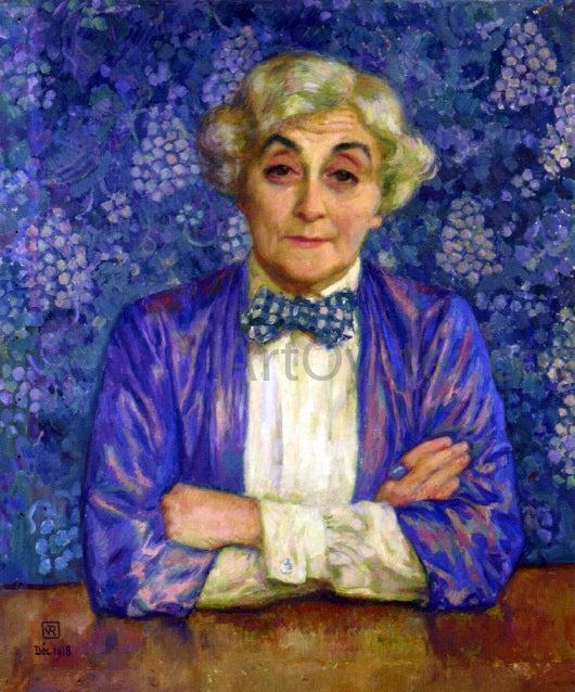  Theo Van Rysselberghe Madame van Rysselberghe in a Chedkered Bow Tie - Art Print
