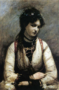  Jean-Baptiste-Camille Corot Mademoiselle de Foudras - Art Print