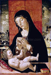  Pietro Da Vicenza Madonna Adoring the Christ Child - Art Print