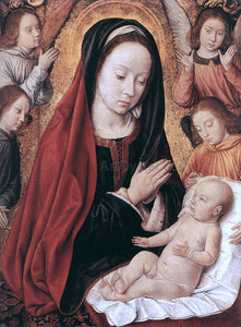  Master of Moulins Madonna and Child Adored by Angels - Art Print