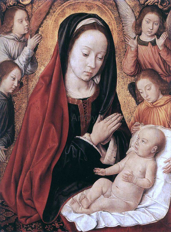  Master of Moulins Madonna and Child Adored by Angels - Art Print