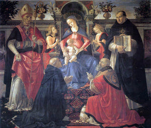  Domenico Ghirlandaio Madonna and Child Enthroned between Angels and Saints - Art Print