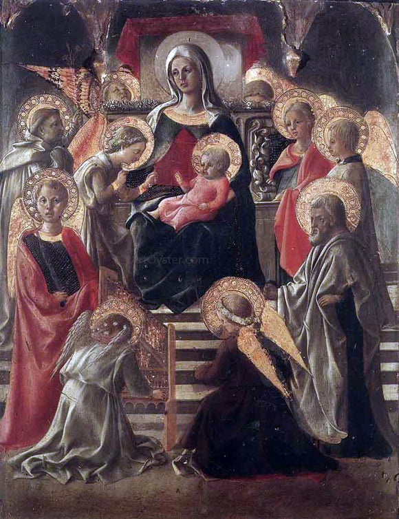  Fra Filippo Lippi Madonna and Child Enthroned with Saints - Art Print