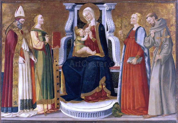  Bicci Di Neri Madonna and Child Enthroned with Saints - Art Print