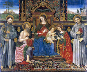  Francesco Di Gabriele Da Viterbo Madonna and Child Enthroned with Saints - Art Print