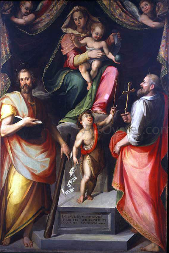 Giovanni Maria Butteri Madonna and Child Enthroned with Saints - Art Print