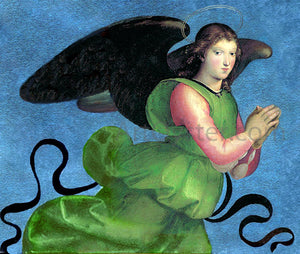  Raphael Madonna and Child Enthroned with Saints(detail of lunette less surrounding work) - Art Print