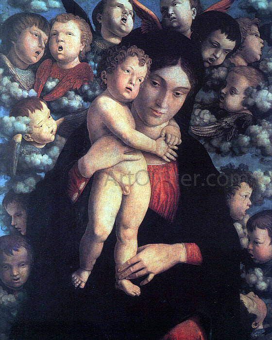  Andrea Mantegna Madonna and Child with Cherubs - Art Print