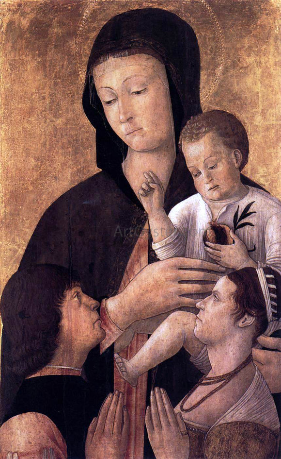  Gentile Bellini Madonna and Child with Donors - Art Print