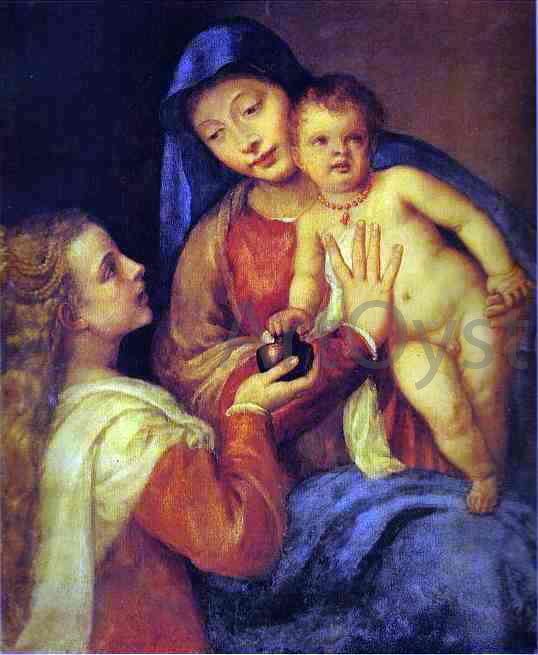  Titian Madonna and Child with Mary Magdalene - Art Print