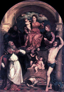  Paris Bordone Madonna and Child with Saints - Art Print