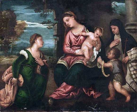  Polidoro Da lanciano Madonna and Child with Saints - Art Print
