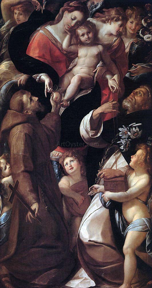  Giulio Cesare Procaccini Madonna and Child with Saints and Angels - Art Print