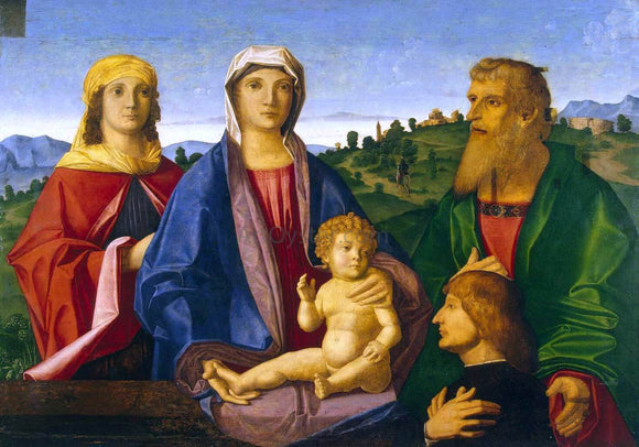  Vincenzo Catena Madonna and Child with Saints and the Donor - Art Print