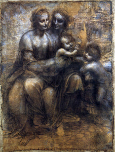  Leonardo Da Vinci Madonna and Child with St Anne and the Young St John - Art Print