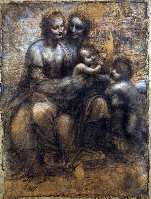  Leonardo Da Vinci Madonna and Child with St Anne and the Young St John - Art Print