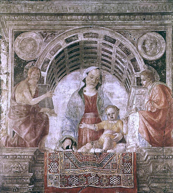  Vincenzo Foppa Madonna and Child with St John the Baptist and St John the Evangelist - Art Print