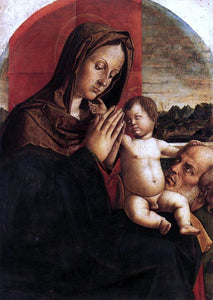  Bartolomeo Montagna Madonna and Child with St Joseph - Art Print