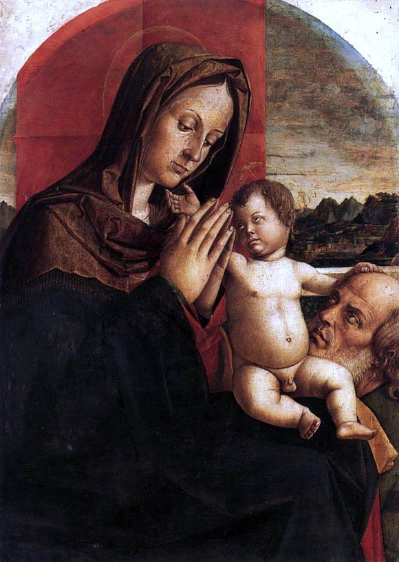  Bartolomeo Montagna Madonna and Child with St Joseph - Art Print