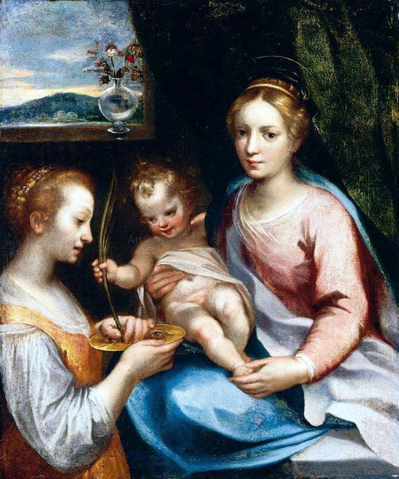  Francesco Vanni Madonna and Child with St Lucy - Art Print