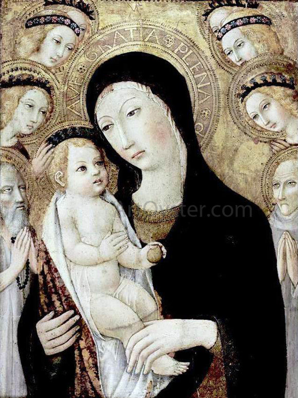  Sano Di Pietro Madonna and Child with Sts Anthony Abbott and Bernardino of Siena - Art Print