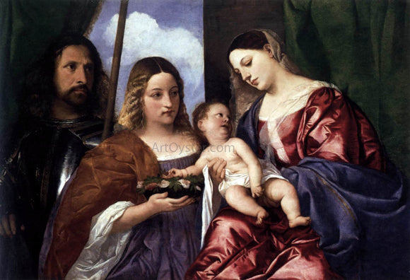  Titian Madonna and Child with Sts Dorothy and George - Art Print