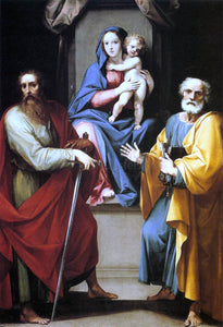  Giuseppe Cesari Madonna and Child with Sts. Peter and Paul - Art Print
