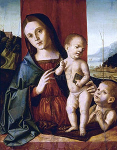  Marco Palmezzano Madonna and Child with the Infant Saint John the Baptist - Art Print