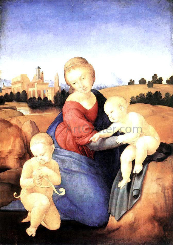  Raphael Madonna and Child with the Infant St John - Art Print