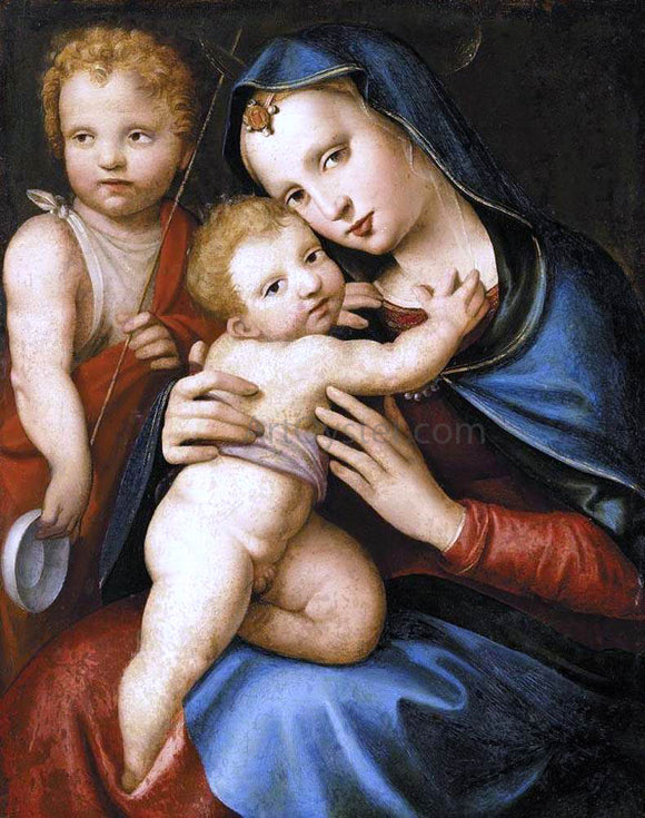  Andrea del Brescianino Madonna and Child with the Infant St John the Baptist - Art Print