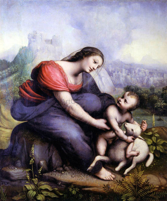  Cesare Da Sesto Madonna and Child with the Lamb of God - Art Print