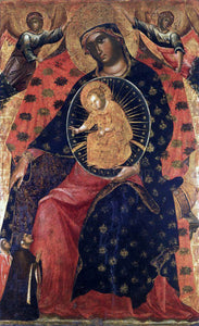  Paolo Veneziano Madonna and Child with Two Votaries - Art Print
