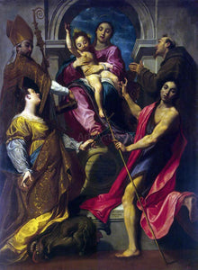  Gregorio Pagani Madonna and the Child with Saints - Art Print