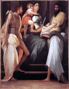  Rosso Fiorentino Madonna Enthroned between Two Saints - Art Print
