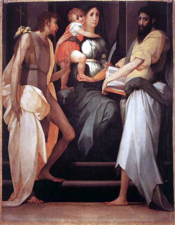  Rosso Fiorentino Madonna Enthroned between Two Saints - Art Print
