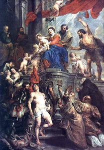  Peter Paul Rubens Madonna Enthroned with Child and Saints - Art Print