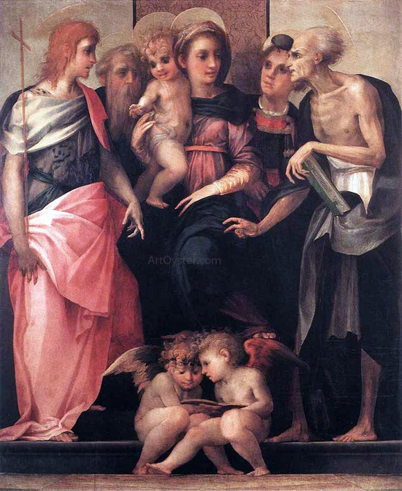  Rosso Fiorentino Madonna Enthroned with Four Saints - Art Print